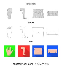 Vector design of human and part icon. Set of human and woman stock symbol for web.