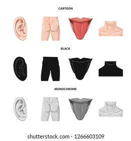 Vector design of human and part icon. Collection of human and woman vector icon for stock.