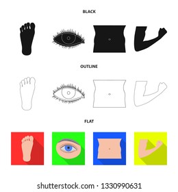 Vector design of human and part icon. Set of human and woman stock symbol for web.