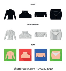 Vector design of human and part icon. Collection of human and woman vector icon for stock.
