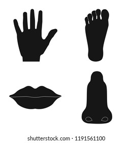 Vector design of human and part logo. Collection of human and woman stock symbol for web.