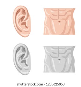 Vector design of human and part logo. Set of human and woman stock symbol for web.