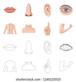 Vector design of human and part logo. Collection of human and woman stock symbol for web.