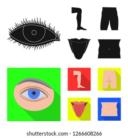 Vector design of human and part logo. Set of human and woman stock vector illustration.