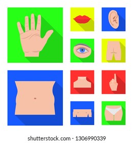 Vector design of human and part logo. Collection of human and woman vector icon for stock.