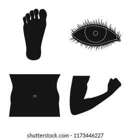Vector design of human and part sign. Collection of human and woman stock symbol for web.