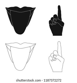 Vector design of human and part sign. Collection of human and woman stock symbol for web.
