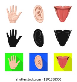 Vector design of human and part sign. Set of human and woman stock symbol for web.
