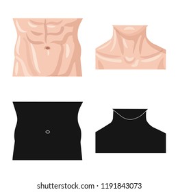 Vector design of human and part sign. Set of human and woman vector icon for stock.
