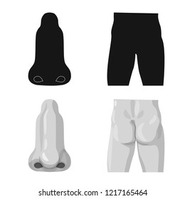 Vector design of human and part sign. Collection of human and woman stock symbol for web.