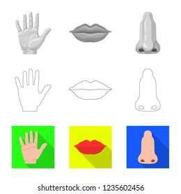 Vector design of human and part sign. Collection of human and woman vector icon for stock.