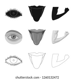 Vector design of human and part sign. Collection of human and woman vector icon for stock.