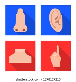 Vector design of human and part sign. Collection of human and woman vector icon for stock.