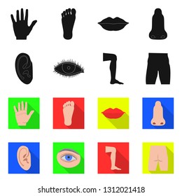 Vector design of human and part sign. Collection of human and woman stock symbol for web.