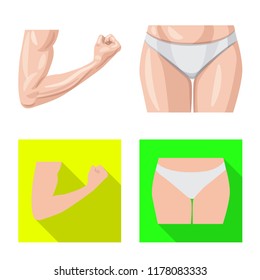 Vector design of human and part symbol. Set of human and woman vector icon for stock.