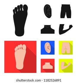 Vector design of human and part symbol. Collection of human and woman stock vector illustration.