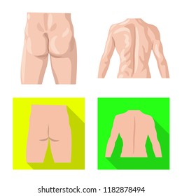 Vector design of human and part symbol. Set of human and woman stock symbol for web.