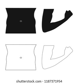 Vector design of human and part symbol. Set of human and woman stock vector illustration.