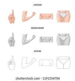 Vector design of human and part symbol. Set of human and woman stock symbol for web.