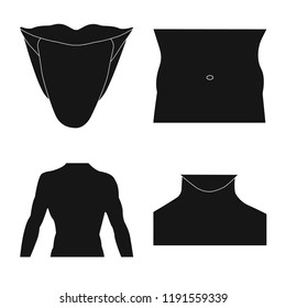 Vector design of human and part symbol. Collection of human and woman stock vector illustration.