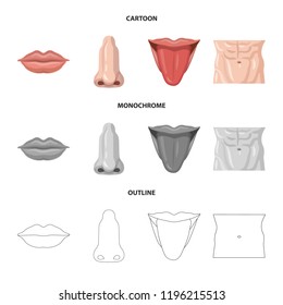Vector design of human and part symbol. Collection of human and woman vector icon for stock.