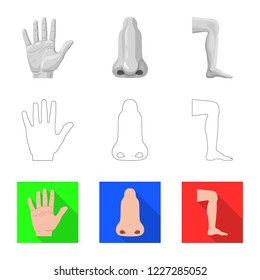 Vector design of human and part symbol. Set of human and woman stock symbol for web.