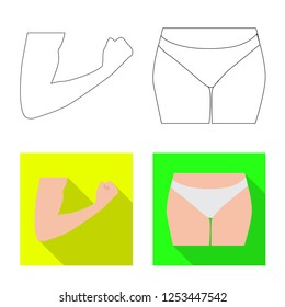 Vector design of human and part symbol. Set of human and woman stock symbol for web.