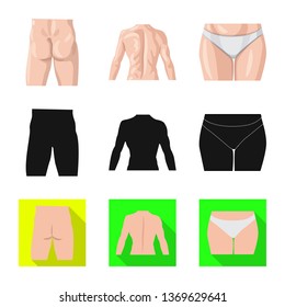 Vector design of human and part symbol. Set of human and woman stock symbol for web.