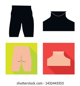 Vector design of human and part symbol. Set of human and woman vector icon for stock.