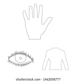 Vector design of human and part symbol. Collection of human and woman stock symbol for web.