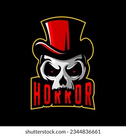 vector design of a human skull head wearing a hat