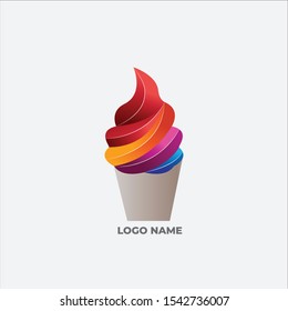 vector design of the ice cream company logo, product, creative media industry