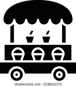 Vector Design Ice Cream Stall Icon Style