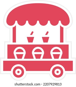 Vector Design Ice Cream Stall Icon Style
