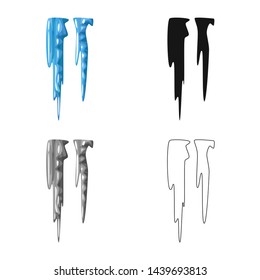Vector design of icicle and ice logo. Set of icicle and froze stock symbol for web.