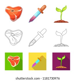 Vector design of  and  icon. Collection of  and  stock vector illustration.