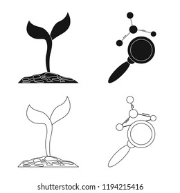 Vector design of  and  icon. Collection of  and  vector icon for stock.