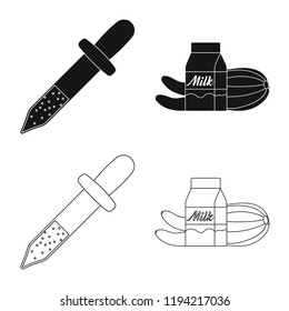 Vector design of  and  icon. Collection of  and  vector icon for stock.