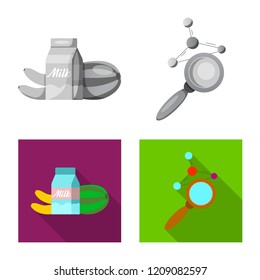 Vector design of  and  icon. Collection of  and  vector icon for stock.