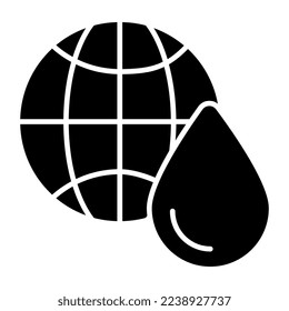 Vector design icon of global water 
