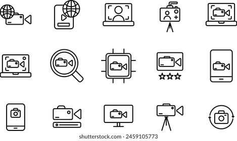 Vector design Icon line recording media 