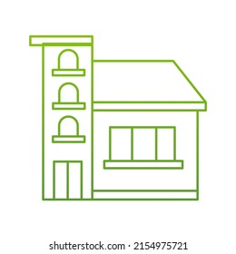 vector design, icon, modern eco-friendly green house shape illustration