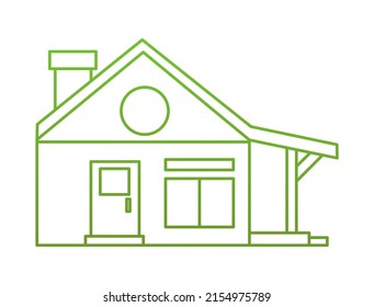 diseño vectorial, icono, ilustración de forma de casa verde ecológica moderna