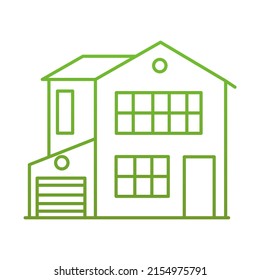 vector design, icon, modern eco-friendly green house shape illustration