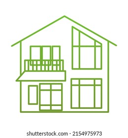 vector design, icon, modern eco-friendly green house shape illustration