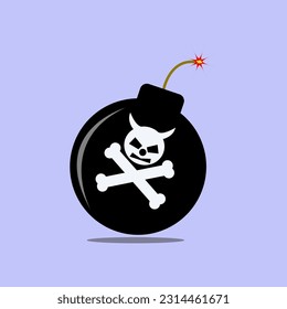 Vector design icon pirate bomb