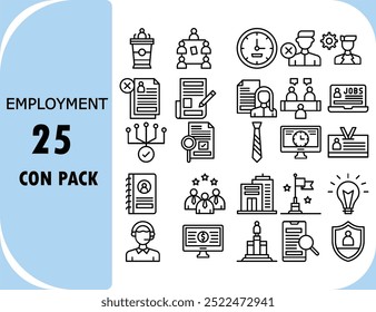 Conjunto de iconos de diseño de Vector de un empleo 