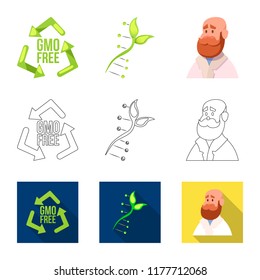 Vector design of  and  icon. Set of  and  stock vector illustration.