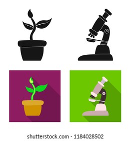 Vector design of  and  icon. Set of  and  stock vector illustration.