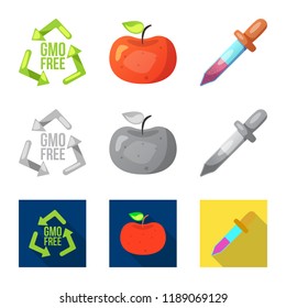 Vector design of  and  icon. Set of  and  stock vector illustration.